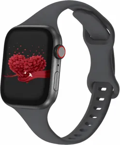 Silicone replacement watch band detail view, flexible and durable daily wear accessory strap.