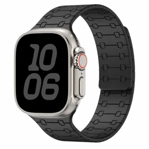 Replacement silicone magnetic watch strap compatible with Apple Watch Ultra series design.