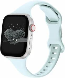 Silicone replacement watch strap for Apple Watch solid color soft waterproof wristband accessory