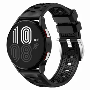 Black silicone watch strap replacement for smart watch, durable tire tread design, 20mm 22mm