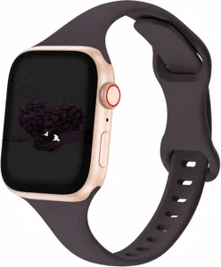 Silicone replacement watch strap detail view, flexible and durable design for daily wear.
