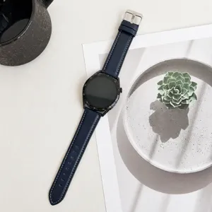 Bracelet de montre en silicone et cuir de rechange compatible avec montres connectées.
