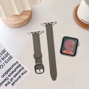 Cinturino per orologio in vera pelle grigia cinturino di ricambio fibbia in metallo accessorio moda