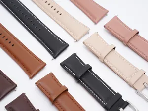 Bracelet de montre en cuir veritable 20mm pour Samsung Huawei design classique elegant.