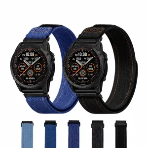 Garmin Fenix Quick Fit Bracelet de Montre en Toile Denim de Remplacement pour Accessoires de Montre Intelligente de Sport en Plein Air