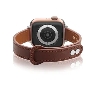 Replacement leather watch band compatible with apple watch strap luxury design accessory