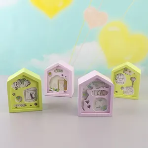 Wooden House Music Box Vintage Wind Up Musical Box Desktop Ornament Creative Gift For Home Decor And Birthday