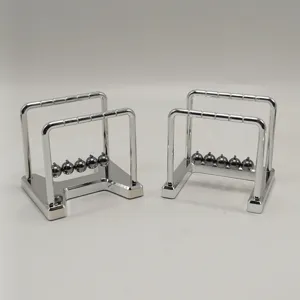 Silver metal Newton cradle balance balls office desk physics science toy ornament decoration
