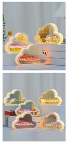 DIY tulip cloud mirror night light, romantic flower sea atmosphere lamp for gift bedroom.