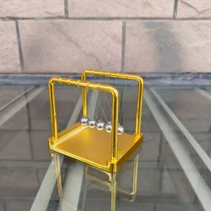 Golden metal Newton's cradle balance balls desktop physics toy physics science ornament item