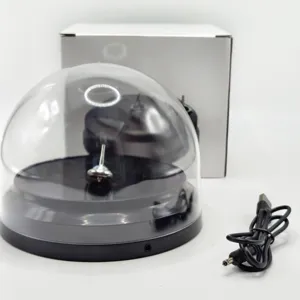 USB Inception Spinning Top Ornament with Clear Protective Cover and Power Cord Detail View