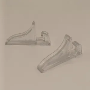 Transparent plastic display stand holder for photo frames and sand art ornaments detail view