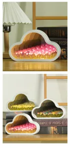 Wolkentulpen Spiegel Nachtlicht DIY handgemachte Ambiente Beleuchtung Tisch Deko Geschenk.
