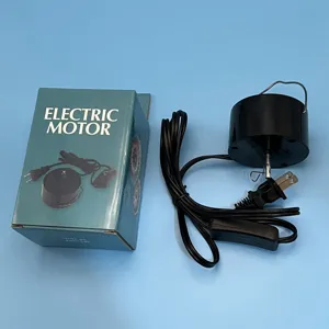 Elektrische motor voor windgong hangende display met netsnoer en stekker in het zwart
