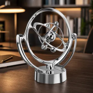 Ornamento da Scrivania per Mappamondo a Moto Perpetuo Design Orbita Celeste Magnetica USB Batteria Decorazione Ufficio