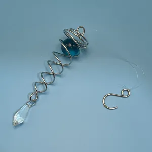 Edelstahl Windspiel 4.5 Zoll Kristall Glas Kugel Spirale Schwanz Hängende Dekoration Garten