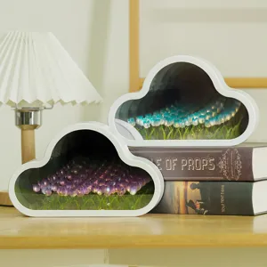 Wolke Tulpen Spiegel Nachtlicht DIY Handgemachte Blumen Meer Atmosphäre Lampe Geschenk