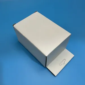 Witte kartonnen verpakkingsdoos met ophanglipje voor retaildisplay en veilige opslag.