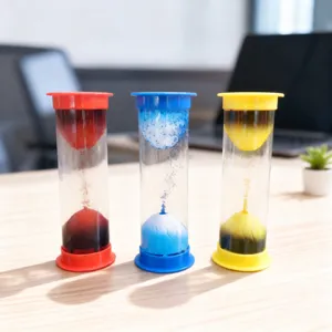 Kreativer Zylindrischer Vulkan Öltropfen Sanduhr Timer Bunter Flüssigkeitsstrom Dekoration Heimdekoration Geschenk