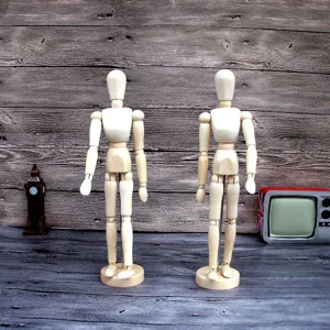 Wooden Mannequin Model Schima Wood Art Drawing Sketch Manikin Figure With Stand Flexible Joints Desktop Home Decor