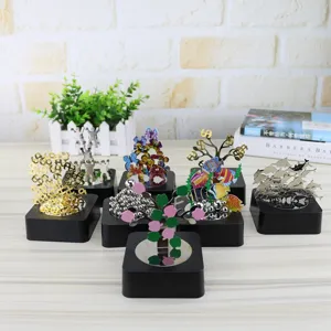 Magnetic balance sculpture desktop ornament set, creative metal art decor gift for office.