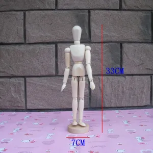 33cm wooden artist mannequin for drawing sketching adjustable wooden dummy figure model.