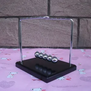 Z-shape metal base Newton cradle balance balls, physics science toy desktop office decor item.