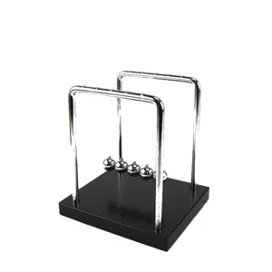 Newton's cradle balance balls metal frame black wooden base desktop physics pendulum toy ornament