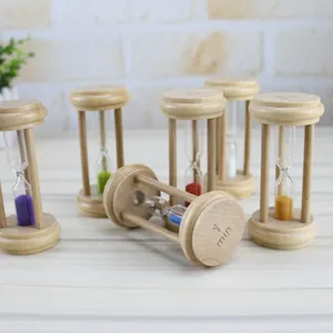 Wooden hourglass sand timer 1 2 3 minutes creative desktop decoration ornament for home office.