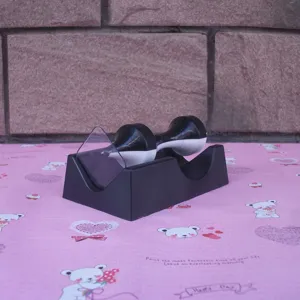 Magnetic levitation gyroscope toy detail, black and white balancing novelty desk decor.