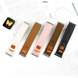 Bracelet en cuir velcro pour Apple Watch de rechange multicolore compatible accessoires
