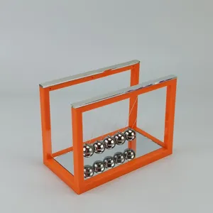 Newton's Cradle balance balls orange frame mirror base physics science desk toy decoration