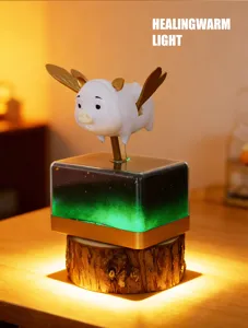 Luce notturna maialino volante lampada atmosfera creativa novità decorazione regalo perfetto.