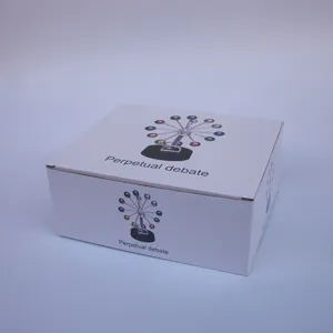 Perpetual motion desk toy packaging box, creative physics science gadget display box white.