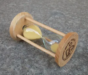 Wooden 3 minutes hourglass sand timer glass desktop ornament practical gift for home decor