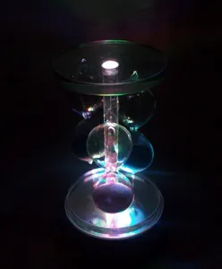 LED glowing crystal glass hourglass night light creative luminous desktop ornament display base