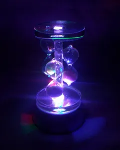 8CM crystal luminous base with 4LED rotating lamp base and power adapter for display.