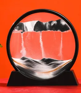 12 Zoll Runde Dynamische Sandkunst 3D Fließende Sanduhr Wohnzimmer Tischdekoration