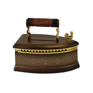Boite a musique en forme de fer a repasser ancien coffret a bijoux ornament decoratif.