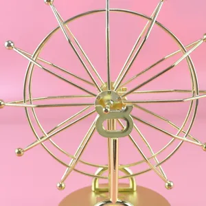 Gold metal Ferris wheel kinetic sculpture perpetual motion desk toy creative office decor