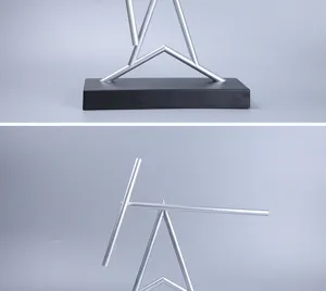 Arte cinético de metal plateado péndulo caótico juguete de escritorio decoración
