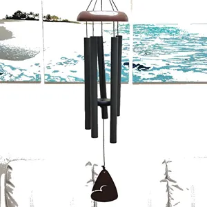 85cm metal wind chime with 5 aluminum tubes for outdoor garden and home decoration use.