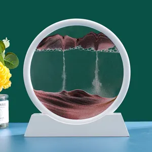 Weisser rahmen bewegtes sandbild 3d flüssigkeit sanduhr tischdeko kreatives geschenk deko