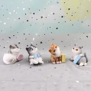Cute resin cat figurines with funny signs, perfect creative car dashboard and decoration.