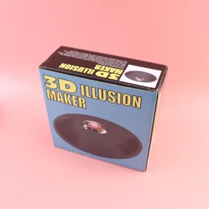 Nahaufnahme der optischen 3D Illusionserzeuger Wissenschaftsspielzeug Verpackung mit Spiegeln.