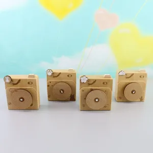 Houten camera muziekdoos creatieve bureau ornament ambacht cadeau schattige decor