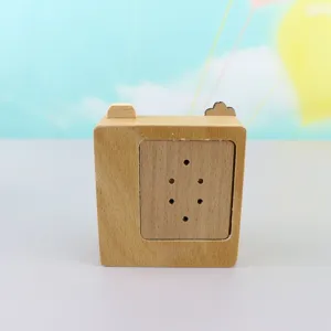 Beukenhouten grammofoon speeldoos bureau ornament, creatief houten ambachtelijk geschenk.
