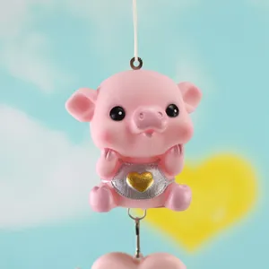 Cute pink pig hanging ornament, lovely car rearview mirror decor and home hanging gift item