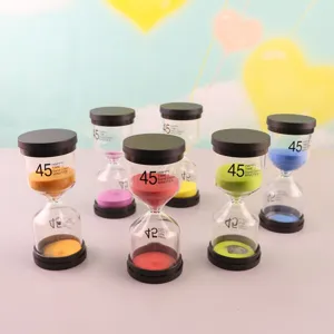 Kreativer 45 Minuten farbiger Sanduhr Timer Tischdekoration Deko Glas Sanduhr fuer Zuhause