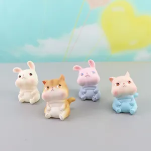 Cute chubby cartoon animal figurines set, ideal for home desktop and cake decoration.